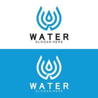 första brev w släppa vatten mineral aqua flytande olja blå modern logotyp design vektor