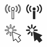 Wi-Fi-Signal und Zeigersymbol-Vektordesign vektor