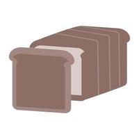 sötsaker konfektyr vit bröd vektor illustration ikon