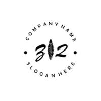 första zq brev logotyp elegant företag varumärke lyx vektor
