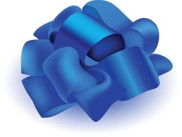 vektor närvarande blå silke rosett, 3d realistisk illustration isolerat