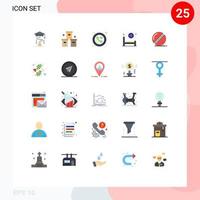 25 universell platt färger uppsättning för webb och mobil tillämpningar vård sjukhus produkt säng tecken redigerbar vektor design element
