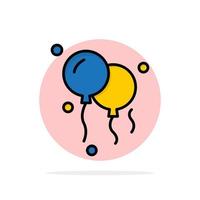 ballonger dekoration abstrakt cirkel bakgrund platt Färg ikon vektor