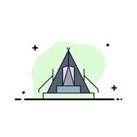 Zelt Camping Camp Campingplatz im Freien flache Farbe Symbolvektor vektor