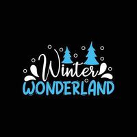 Winterwunderland-Vektor-T-Shirt-Design. Winter-T-Shirt-Design. kann für bedruckte Tassen, Aufkleberdesigns, Grußkarten, Poster, Taschen und T-Shirts verwendet werden vektor