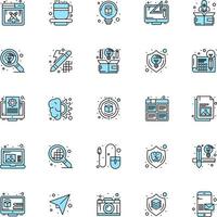 25 Design Thinking Schwarz-Blau-Icon-Set. kreatives Icon-Design und Logo-Vorlage vektor