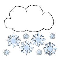 niedliche wolken- und snowlake-vektorillustration vektor