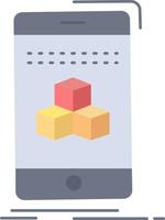 låda 3d kub smartphone produkt platt Färg ikon vektor
