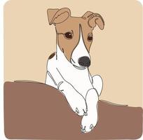 Porträt eines Hundes in einer Zeile. Whippet, Windhund, realistische Silhouettenskizze. Lineart. die kleine englische Windhundrasse. Vektor-Illustration. vektor