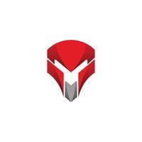 Logoillustration des roten spartanischen Helmkonzepts - Vektorillustrationsdesign. vektor