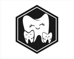 vektor söt enkel tänder logotyp