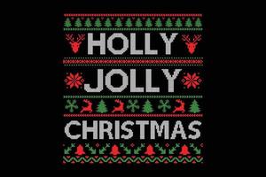 Holly Jolly Christmas T-Shirt-Vorlage vektor