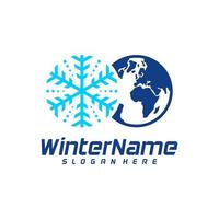 Winterwelt-Logo-Vorlage, Winter-Logo-Design-Vektor vektor