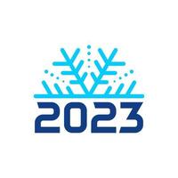 2023-Winter-Logo-Vorlage, Winter-2023-Logo-Design-Vektor vektor