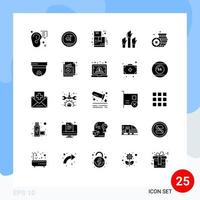 25 kreative Symbole, moderne Zeichen und Symbole des Wunsches der Mitarbeiter nach Münze, bearbeitbare Vektordesign-Elemente vektor
