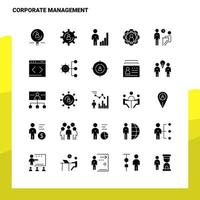 25 Corporate Management Icon Set solide Glyphen-Icon-Vektor-Illustrationsvorlage für Web- und mobile Ideen für Unternehmen vektor