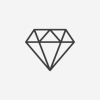 diamant, lysande, Smycken ikon vektor. lyx, kristall symbol tecken vektor