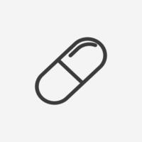 kapsel, läkemedel, piller, apotek, medicin ikon vektor isolerat symbol tecken
