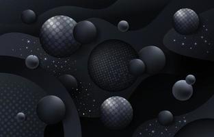 schwarzer abstrakter hintergrund mit 3d-effekt vektor