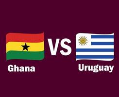 ghana och uruguay flagga band med namn symbol design latin Amerika och afrika fotboll slutlig vektor latin amerikan och afrikansk länder fotboll lag illustration