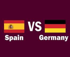 spanien und deutschland flaggenemblem mit namen symbol design europa fußball finale vektor europäische länder fußballmannschaften illustration