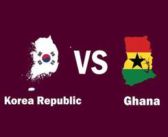 söder korea och ghana Karta med namn symbol design afrika och Asien fotboll slutlig vektor afrikansk och asiatisk länder fotboll lag illustration