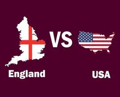 England och förenad stater Karta med namn symbol design Europa och norr Amerika fotboll slutlig vektor europa och norr amerikan länder fotboll lag illustration