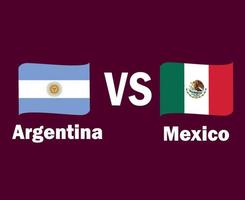 argentina och mexico flagga band med namn symbol design norr Amerika och latin Amerika fotboll slutlig vektor norr amerikan och latin amerikan länder fotboll lag illustration