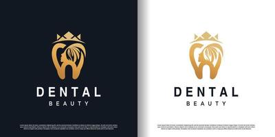 dental skönhet logotyp med kreativ begrepp premie vektor