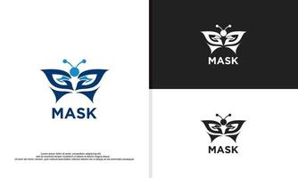 logotyp illustration vektor grafisk av fjäril kombinerad med mask, passa för skönhet företag, etc.