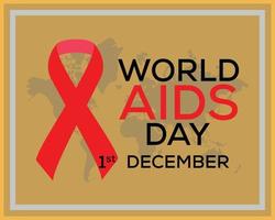printflat värld AIDS dag bakgrund vektor mall