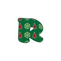 första jul brev r logotyp mönster. den kommer vara lämplig för som företag eller varumärke namn Start de där brev. vektor