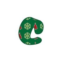 erste weihnachtsbuchstabe c logo-designs. Es ist geeignet, für welches Unternehmen oder welchen Markennamen dieser Buchstabe beginnt. vektor