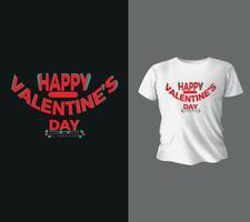 Happy Valentines Day Typografie mit handgeschriebenem Kalligraphietext, Vektorillustration, T-Shirt-Design. vektor