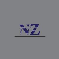 nz text logotyp vektor