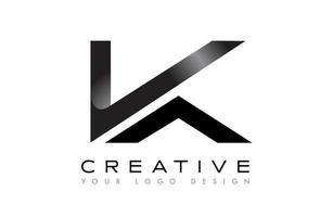 ka ak Brief Konzept Logo. k-Buchstaben-Icon-Vektor mit kreativer Form und minimalistischem Design in Schwarz und Weiß vektor
