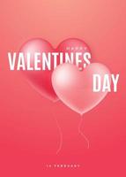 Happy Valentinstag-Banner. dekorative realistische 3d-ballonherzen. vektor