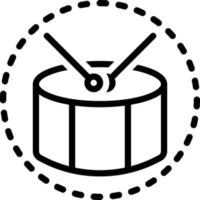linje ikon för trumma vektor