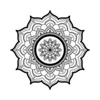 Schwarzes Mandala für Design. Mandala Kreismuster Design für Henna, Mehndi, Tattoo, Dekoration. dekoratives Ornament im orientalischen Ethno-Stil. Malbuch Seite vektor