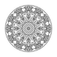 Schwarzes Mandala für Design. Mandala Kreismuster Design für Henna, Mehndi, Tattoo, Dekoration. dekoratives Ornament im orientalischen Ethno-Stil. Malbuch Seite vektor