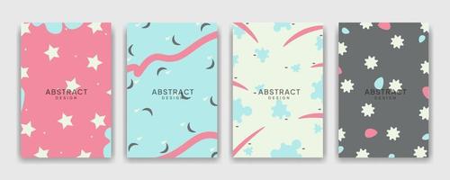 abstraktes minimalistisches Cover-Set, moderne Vektorillustration für Kinderbekleidung, Stoff, Deckblatt, Geburtstagskarte. vektor