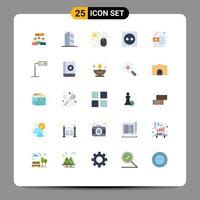 25 universell platt Färg tecken symboler av elektricitet lägenhet hus kontanter betala redigerbar vektor design element