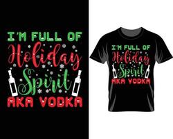 Ich bin voll von Feiertags-Weihnachtst-shirt-Designvektoren vektor