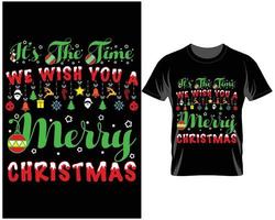 Es ist die Zeit, in der wir hässlichen Weihnachts-T-Shirt-Design-Vektor wünschen vektor