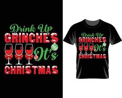 trinke gerinches weihnachtst-shirt design vektor