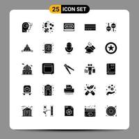 Aktienvektor-Icon-Pack mit 25 Zeilenzeichen und Symbolen für editierbare Vektordesign-Elemente des Benutzerfinanzgeldkreditgeschäfts vektor