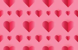 herznahtloser musterhintergrund mit schatten auf rosa hintergrund, valentinstagkonzept, paar, liebe, geschenkverpackung vektor
