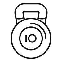 Gym kettle ikon översikt vektor. sport skola vektor