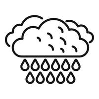 bewölkter Regen-Symbol-Umrissvektor. Wetterwolke vektor