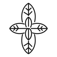 Botanischer Basilikum-Symbol-Umrissvektor. Kräuterblatt vektor